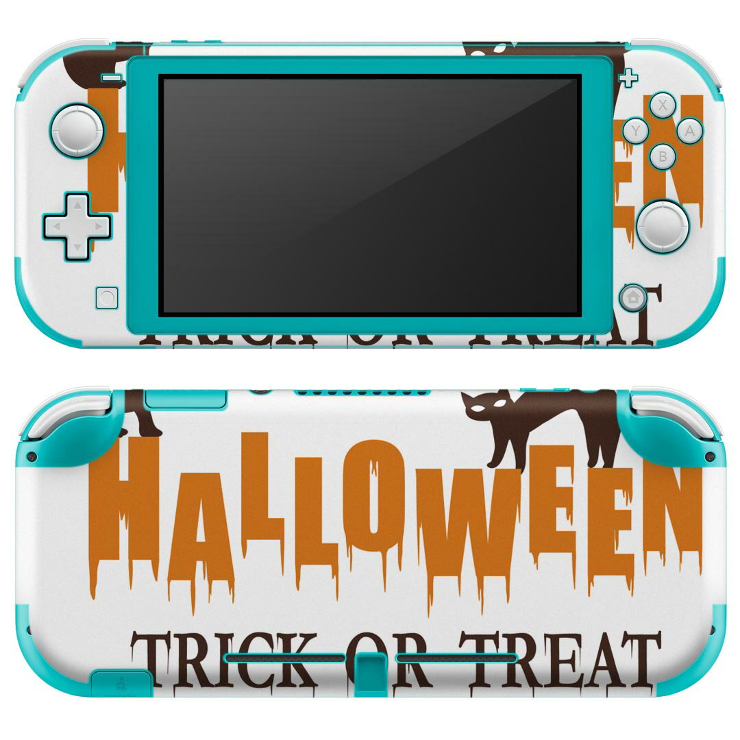 igsticker Nintendo Switch Lite 専用 デザインスキンシール 全面 ニンテンドー スイッチ ライト 専用 ゲーム機 カバー アクセサリー フィルム ステッカー エアフリー 017463 ハロウィン ホラー 猫 文字 英字