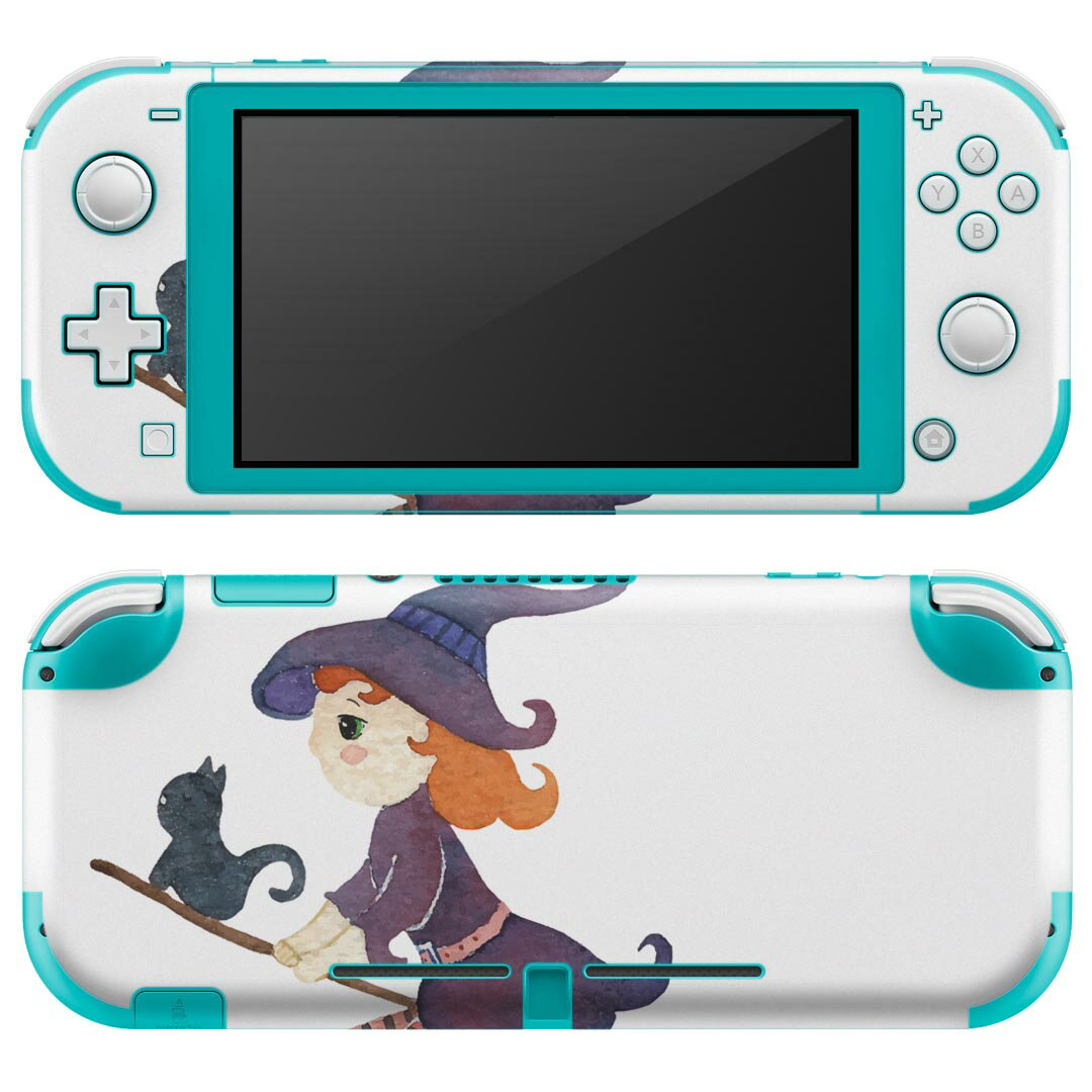 igsticker Nintendo Switch Lite 専用 デザインスキンシール 全面 ニンテンドー スイッチ ライト 専用 ゲーム機 カバー アクセサリー フィルム ステッカー エアフリー 017465 ハロウィン かわいい 魔女 女の子 かわいい