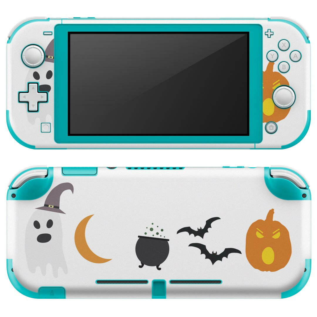 igsticker Nintendo Switch Lite 専用 デザインスキンシール 全面 ニンテンドー スイッチ ライト 専用 ゲーム機 カバー アクセサリー フィルム ステッカー エアフリー 017471 ハロウィン　かわいい かぼちゃ　手書き　おばけ