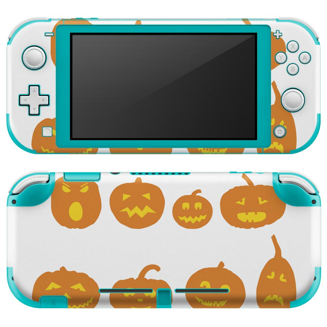 igsticker Nintendo Switch Lite 専用 デザインスキンシール 全面 ニンテンドー スイッチ ライト 専用 ゲーム機 カバー アクセサリー フィルム ステッカー エアフリー 017472 ハロウィン かわいい かぼちゃ パンプキン オレンジ