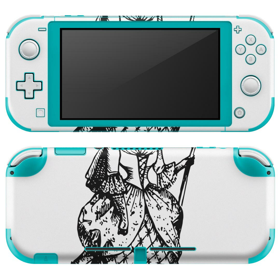 igsticker Nintendo Switch Lite 専用 デザインスキンシール 全面 ニンテンドー スイッチ ライト 専用 ゲーム機 カバー アクセサリー フィルム ステッカー エアフリー 017490 ハロウィン　ホラー　 リアル　ホラー　女の人