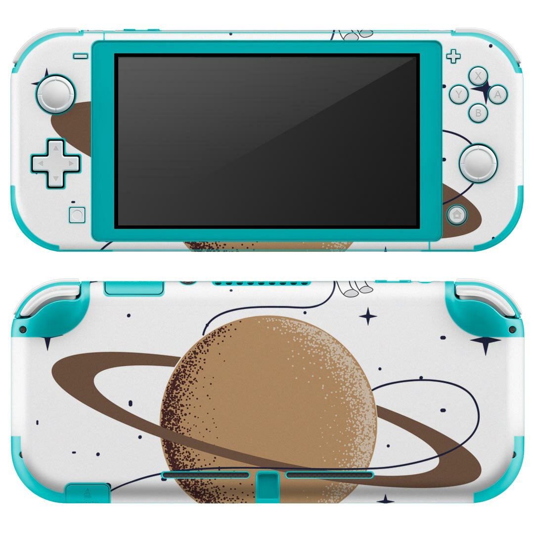 igsticker Nintendo Switch Lite 専用 デザインスキンシール 全面 ニンテンドー スイッチ ライト 専用 ゲーム機 カバー アクセサリー フィルム ステッカー エアフリー 017523 宇宙 宇宙飛行士　土星　ロケット
