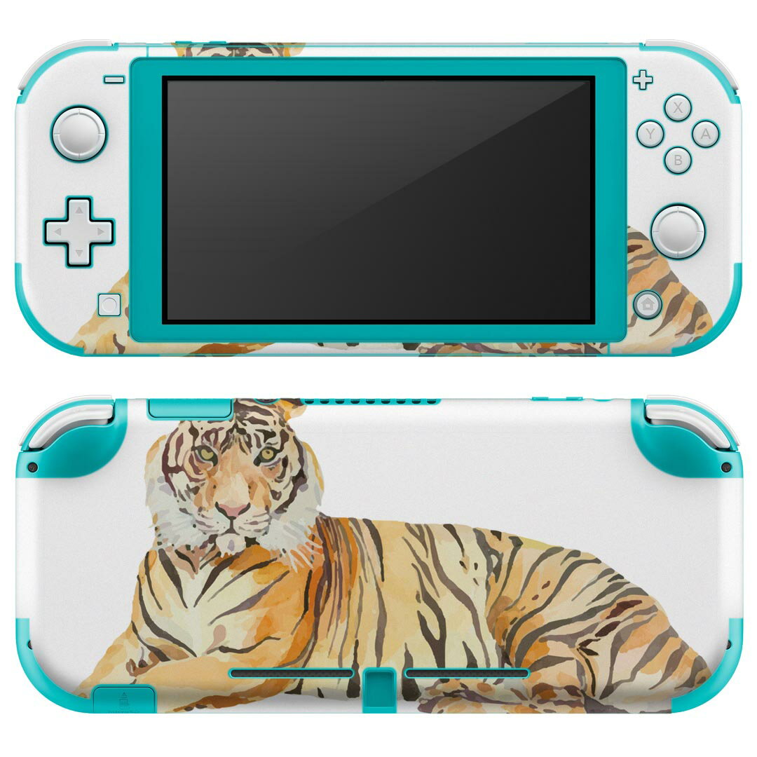 igsticker Nintendo Switch Lite 専用 デザインスキンシール 全面 ニンテンドー スイッチ ライト 専用 ゲーム機 カバー アクセサリー フィルム ステッカー エアフリー 017543 トラ　Tiger　動物