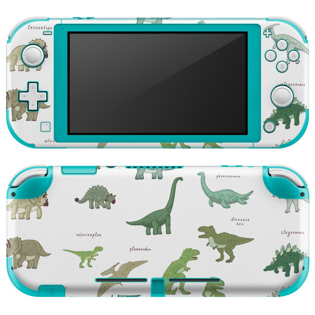 igsticker Nintendo Switch Lite 専用 デザインスキンシール 全面 ニンテンドー スイッチ ライト 専用 ゲーム機 カバー アクセサリー フィルム ステッカー エアフリー 017556 ダイナソー　 ダイナソー　恐竜　Dinosaur 　表