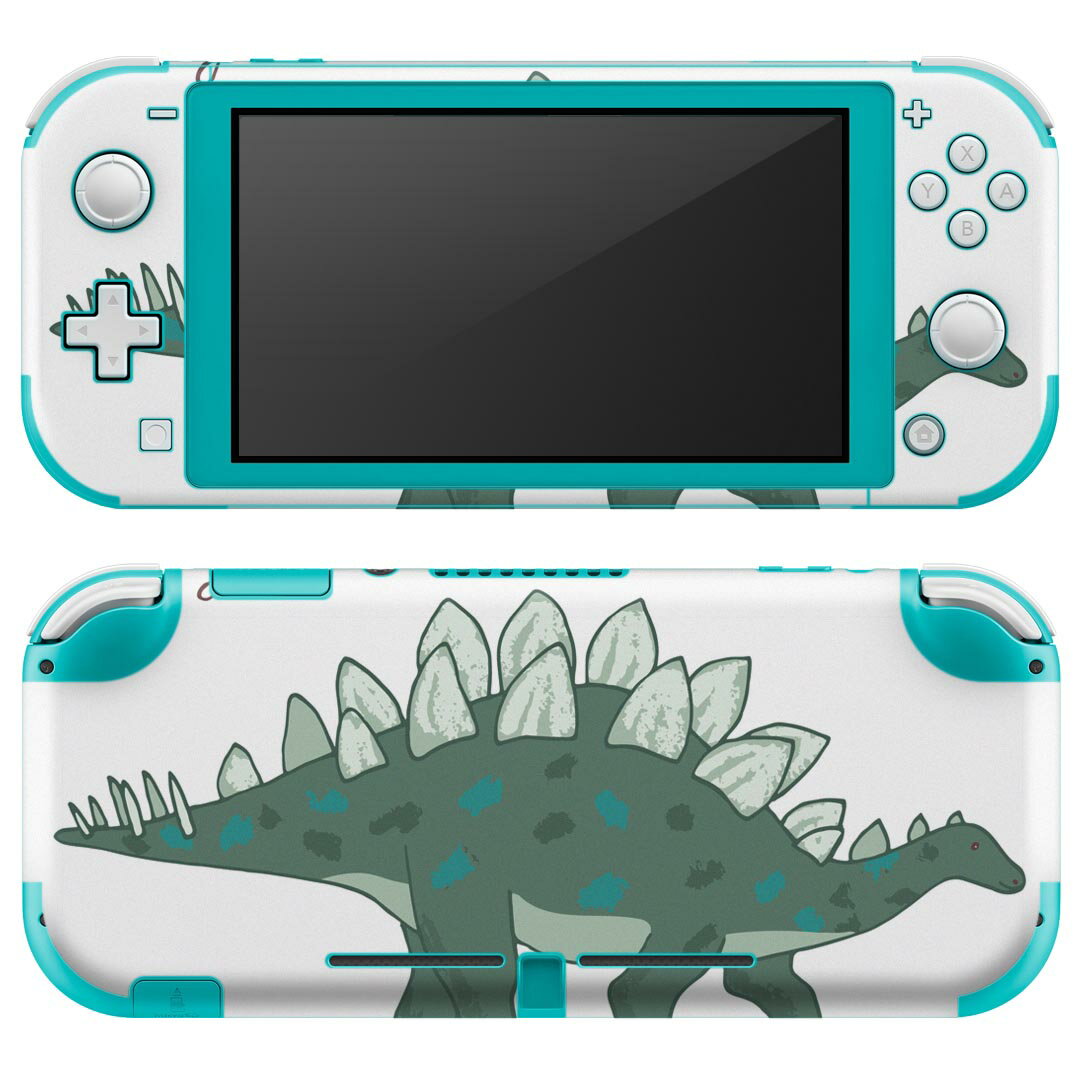 igsticker Nintendo Switch Lite 専用 デザインスキンシール 全面 ニンテンドー スイッチ ライト 専用 ゲーム機 カバー アクセサリー フィルム ステッカー エアフリー 017561 ダイナソー ダイナソー 恐竜 Dinosaur ステゴサウルス
