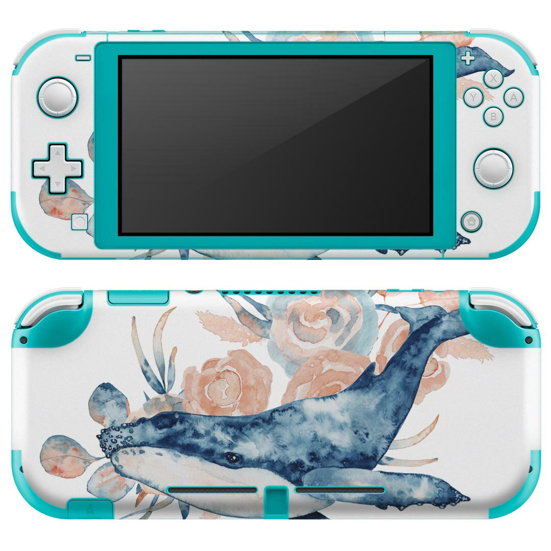 igsticker Nintendo Switch Lite 専用 デザインスキンシール 全面 ニンテンドー スイッチ ライト 専用 ゲーム機 カバー アクセサリー フィルム ステッカー エアフリー 017660 海の生物 海　sea　くじら