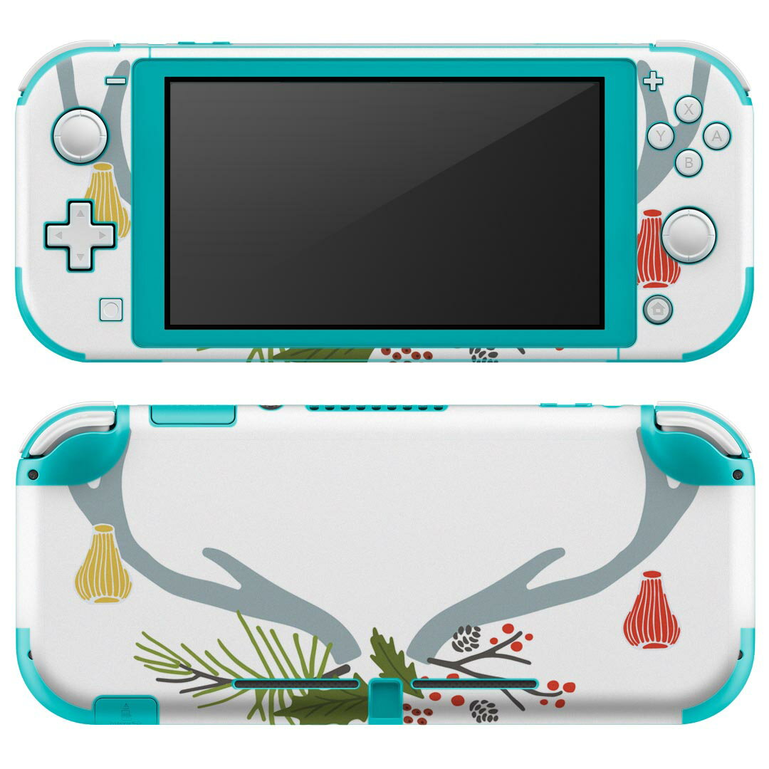 igsticker Nintendo Switch Lite 専用 デザインスキンシール 全面 ニンテンドー スイッチ ライト 専用 ゲーム機 カバー アクセサリー フィルム ステッカー エアフリー 017680 クリスマス トナカイ 角 柊 鈴
