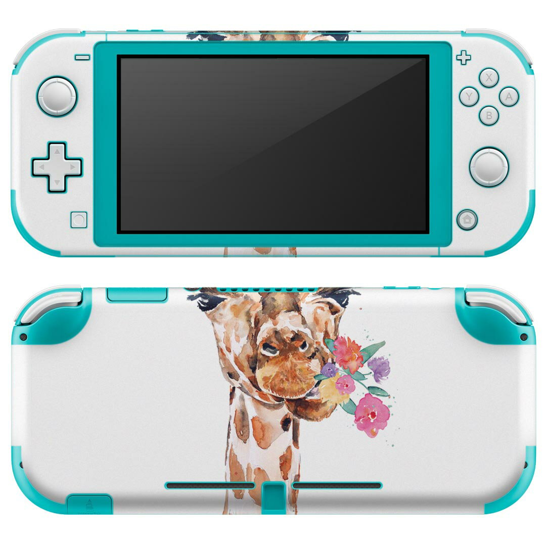 igsticker Nintendo Switch Lite 専用 デザインスキンシール 全面 ニンテンドー スイッチ ライト 専用 ゲーム機 カバー アクセサリー フィルム ステッカー エアフリー 017753 麒麟 きりん Giraffe 動物