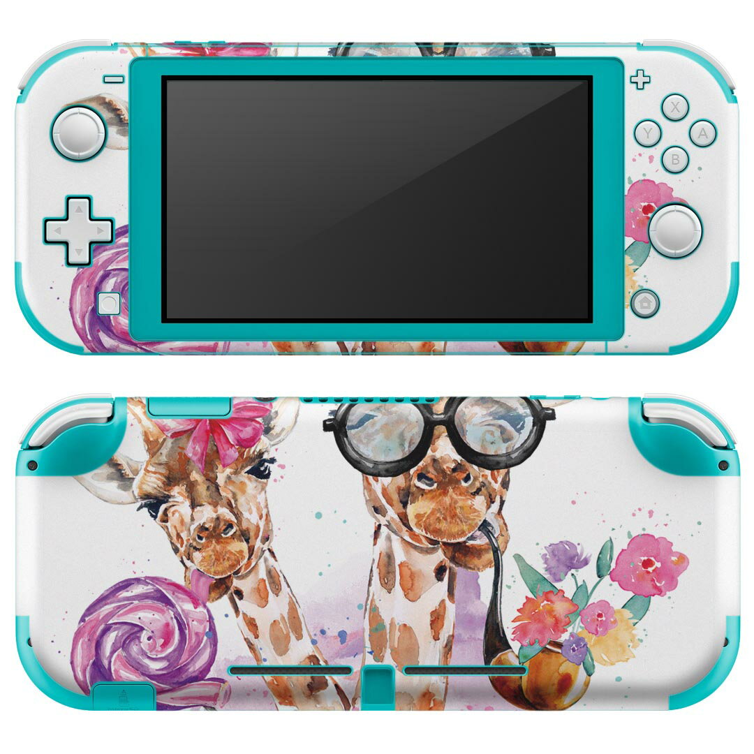 igsticker Nintendo Switch Lite 専用 デザインスキンシール 全面 ニンテンドー スイッチ ライト 専用 ゲーム機 カバー アクセサリー フィルム ステッカー エアフリー 017759 麒麟 きりん Giraffe 動物