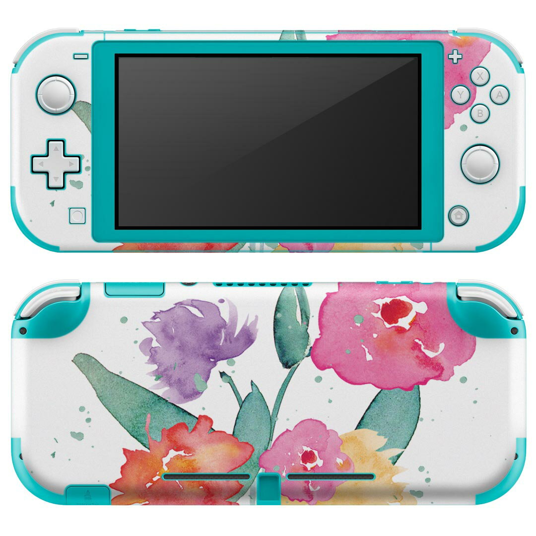 igsticker Nintendo Switch Lite 専用 デザインスキンシール 全面 ニンテンドー スイッチ ライト 専用 ゲーム機 カバー アクセサリー フィルム ステッカー エアフリー 017760 花 花　　手書き風