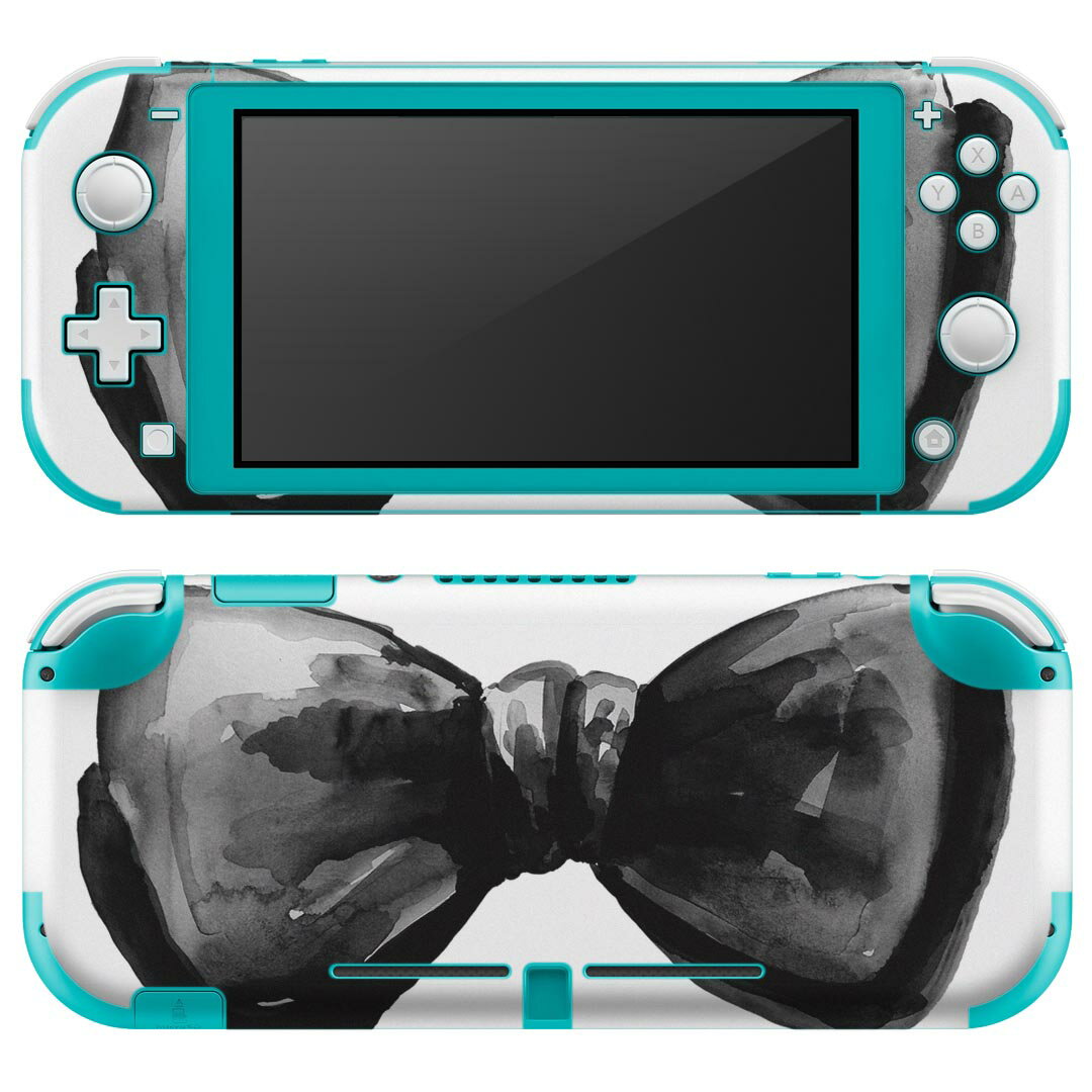 igsticker Nintendo Switch Lite 専用 デザインスキンシール 全面 ニンテンドー スイッチ ライト 専用 ゲーム機 カバー アクセサリー フィルム ステッカー エアフリー 017765 蝶ネクタイ 蝶ネクタイ 黒 手書き風