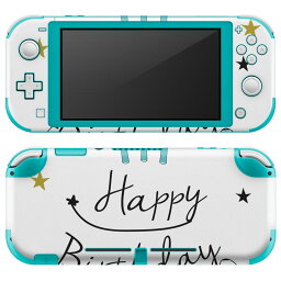 igsticker Nintendo Switch Lite 専用 デザインスキンシール 全面 ニンテンドー スイッチ ライト 専用 ゲーム機 カバー アクセサリー フィルム ステッカー エアフリー 017794 Happy Birthday Birthday ケーキ 星 おしゃれ