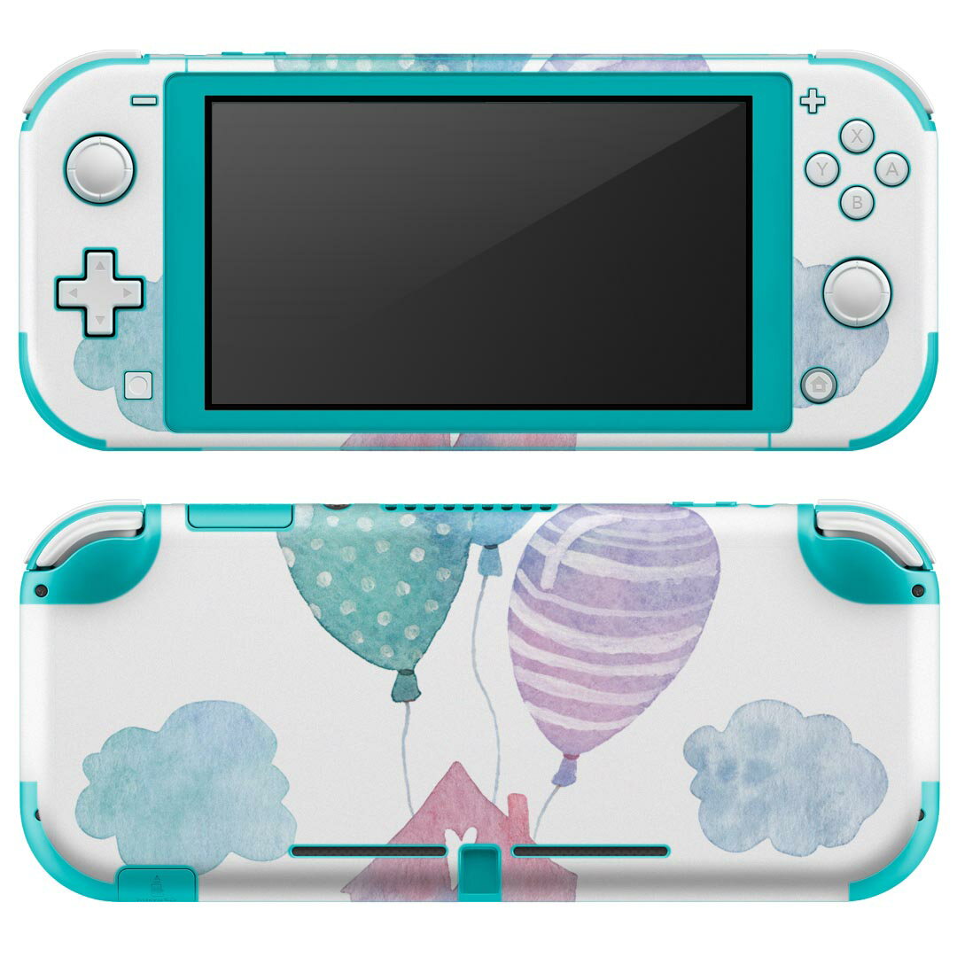 igsticker Nintendo Switch Lite 専用 デザインスキンシール 全面 ニンテンドー スイッチ ライト 専用 ゲーム機 カバー アクセサリー フィルム ステッカー エアフリー 017798 梅雨 梅雨　雨の家　雲　風船