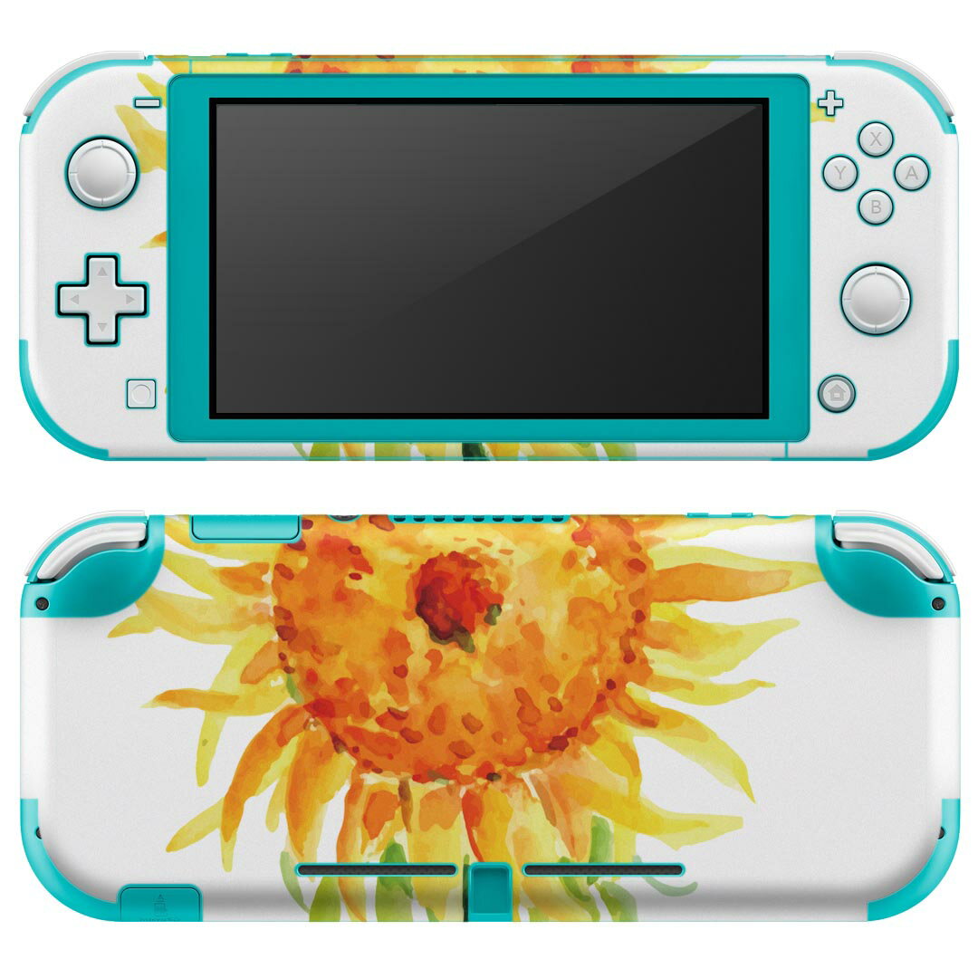 igsticker Nintendo Switch Lite 専用 デザインスキンシール 全面 ニンテンドー スイッチ ライト 専用 ゲーム機 カバー アクセサリー フィルム ステッカー エアフリー 017807 夏 ひまわり 夏 サン