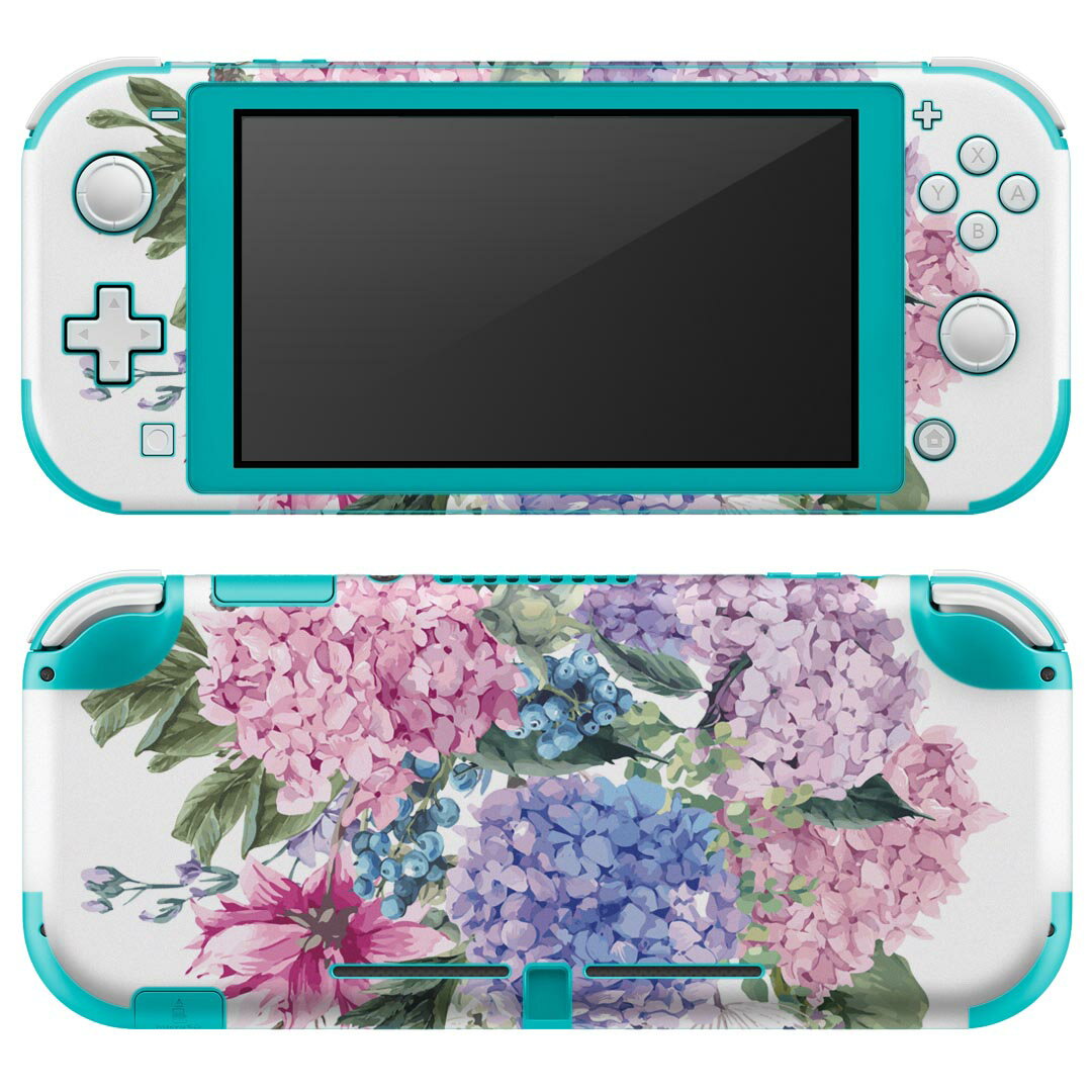 igsticker Nintendo Switch Lite 専用 デザインスキンシール 全面 ニンテンドー スイッチ ライト 専用 ゲーム機 カバー アクセサリー フィルム ステッカー エアフリー 017811 梅雨 梅雨 アジサイ 紫陽花