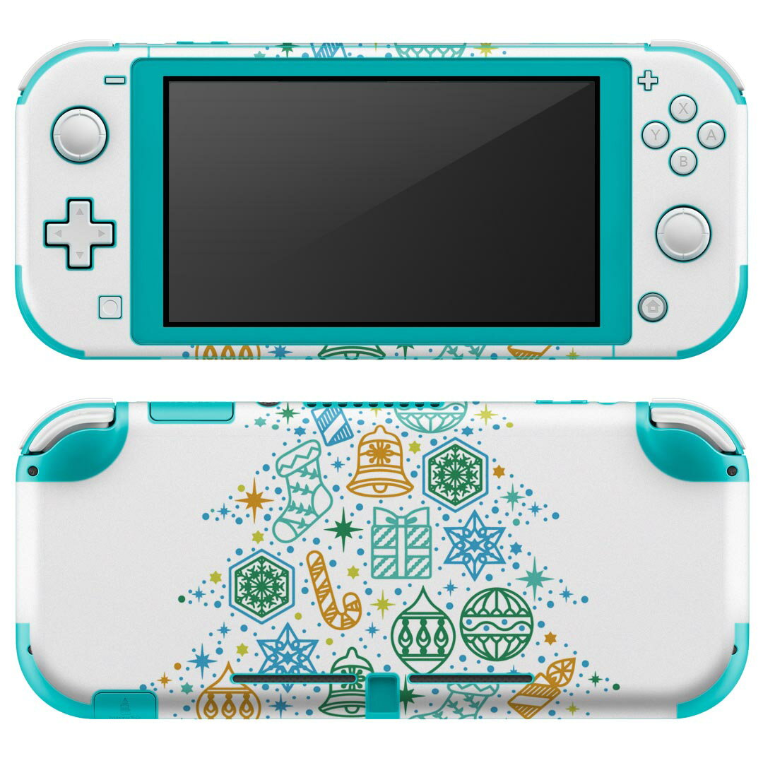 igsticker Nintendo Switch Lite 専用 デザインスキンシール 全面 ニンテンドー スイッチ ライト 専用 ゲーム機 カバー アクセサリー フィルム ステッカー エアフリー 017829 クリスマス ツリー 雪の結晶 クリスマス