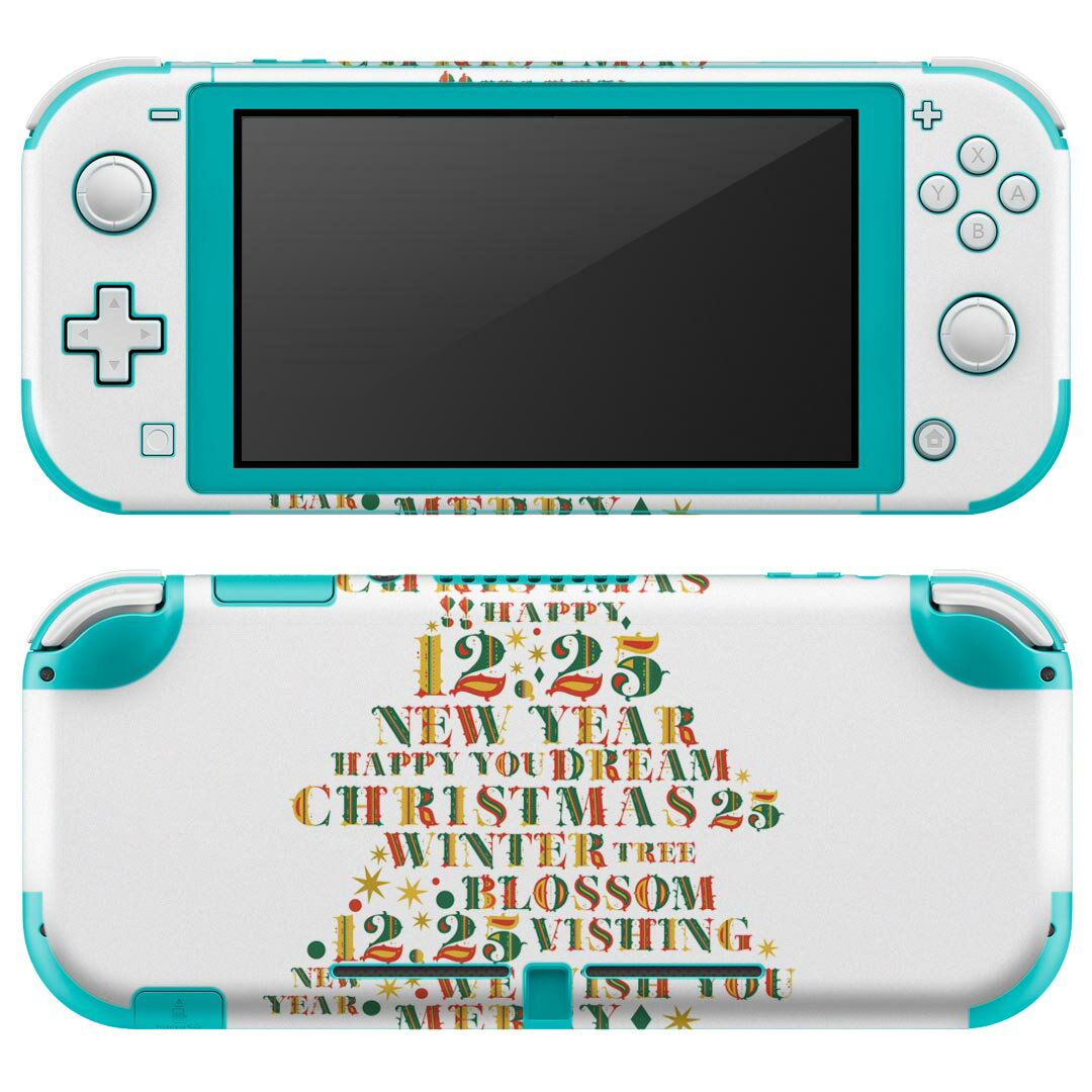 igsticker Nintendo Switch Lite 専用 デザインスキンシール 全面 ニンテンドー スイッチ ライト 専用 ゲーム機 カバー アクセサリー フィルム ステッカー エアフリー 017831 クリスマス クリスマス　文字ツリー　英字