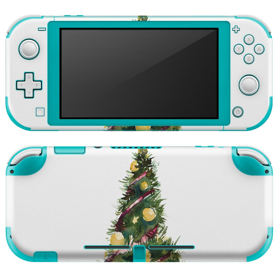 igsticker Nintendo Switch Lite 専用 デザインスキンシール 全面 ニンテンドー スイッチ ライト 専用 ゲーム機 カバー アクセサリー フィルム ステッカー エアフリー 017834 クリスマス クリスマス ツリー 英字