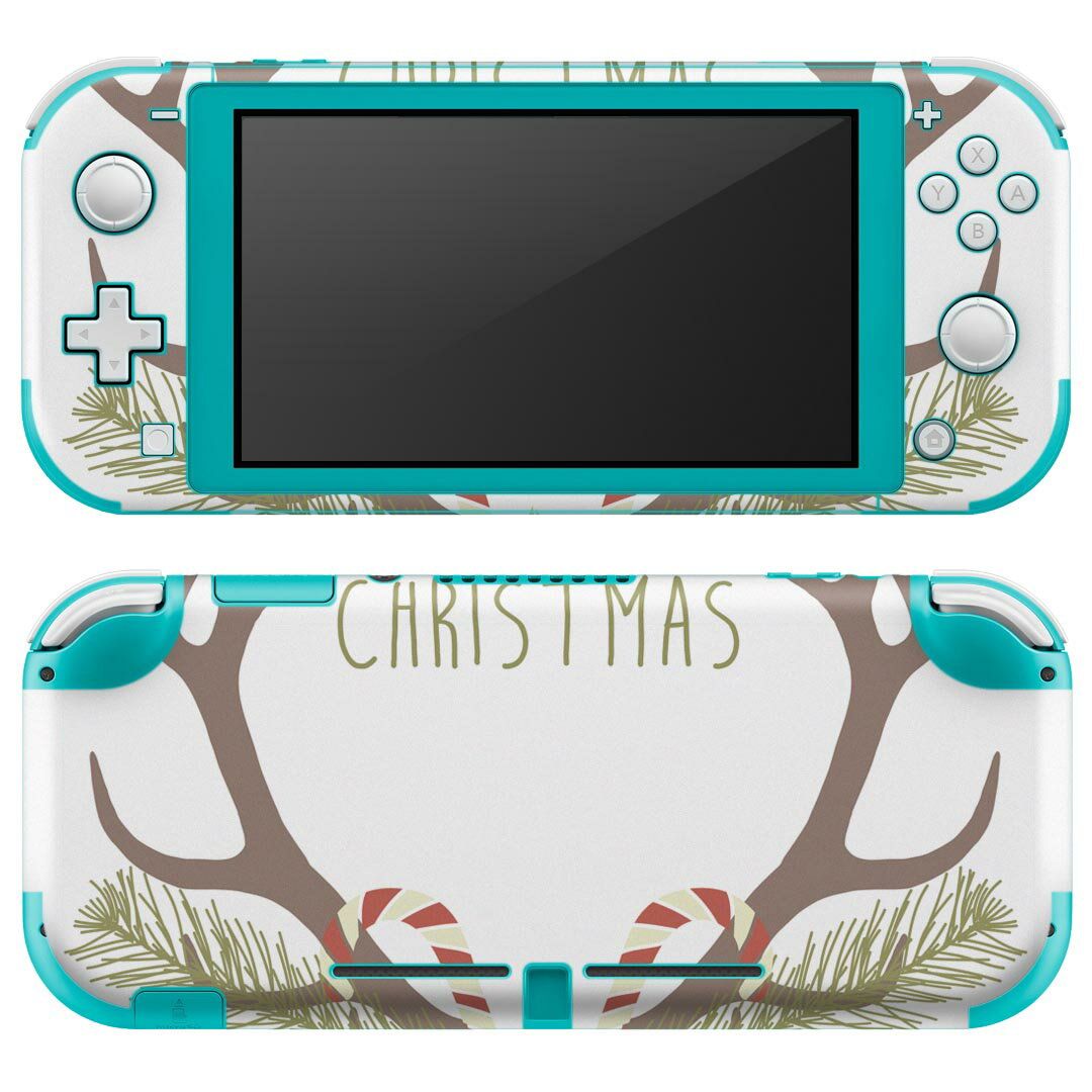 igsticker Nintendo Switch Lite 専用 デザインスキンシール 全面 ニンテンドー スイッチ ライト 専用 ゲーム機 カバー アクセサリー フィルム ステッカー エアフリー 017836 クリスマス トナカイ　角　クリスマス