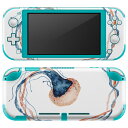 igsticker Nintendo Switch Lite 専用 デザインスキンシール 全面 ニンテンドー スイッチ ライト 専用 ゲーム機 カバー アクセサリー フィルム ステッカー エアフリー 017849 海の中 Underwater 海月 クラゲ 海の中(2)