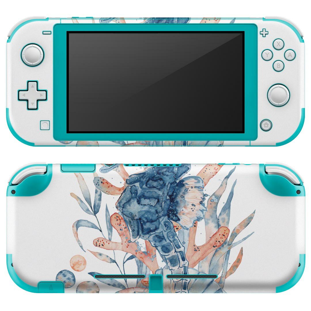 igsticker Nintendo Switch Lite 専用 デザインスキンシール 全面 ニンテンドー スイッチ ライト 専用 ゲーム機 カバー アクセサリー フィルム ステッカー エアフリー 017855 海の中 Underwater　タツノオトシゴ　海の中