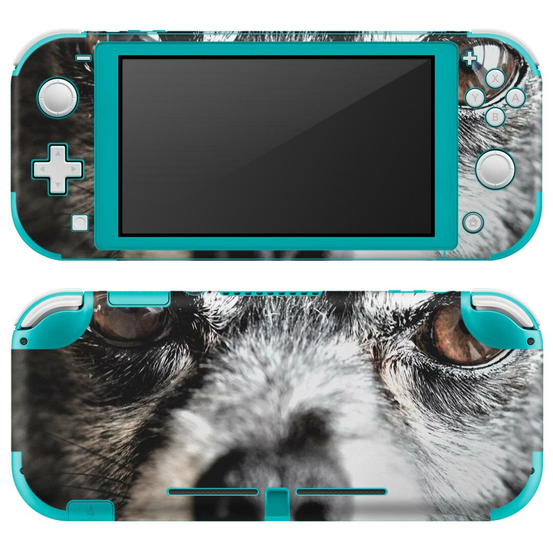 igsticker Nintendo Switch Lite 専用 デザインスキンシール 全面 ニンテンドー スイッチ ライト 専用 ゲーム機 カバー アクセサリー フィルム ステッカー エアフリー 018313 犬 写真