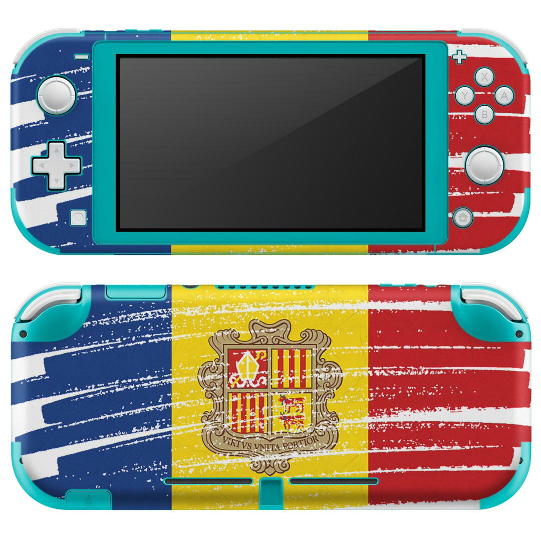 igsticker Nintendo Switch Lite 専用 デザインスキンシール 全面 ニンテンドー スイッチ ライト 専用 ゲーム機 カバー アクセサリー フィルム ステッカー エアフリー 018381 国旗 andorra アンドラ