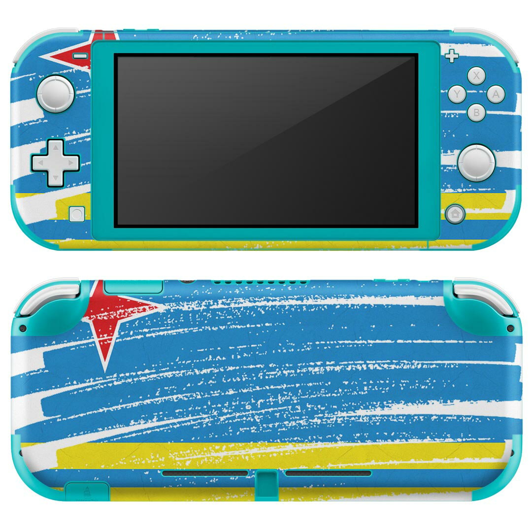 igsticker Nintendo Switch Lite 専用 デザインスキンシール 全面 ニンテンドー スイッチ ライト 専用 ゲーム機 カバー アクセサリー フィルム ステッカー エアフリー 018387 国旗 aruba アルバ