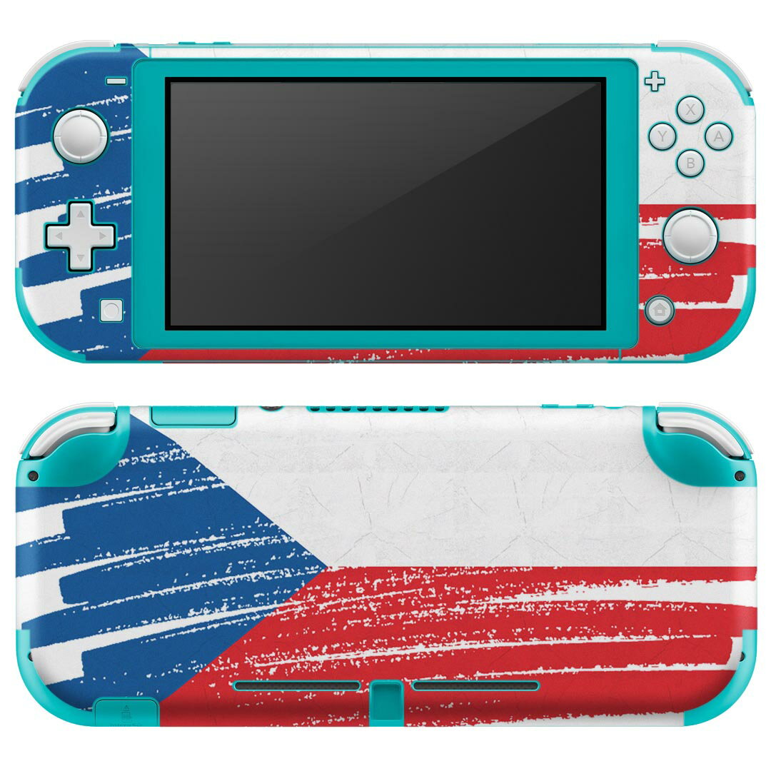 igsticker Nintendo Switch Lite 専用 デザインスキンシール 全面 ニンテンドー スイッチ ライト 専用 ゲーム機 カバー アクセサリー フィルム ステッカー エアフリー 018428 国旗 czech-republic チェコ共和国