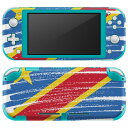 igsticker Nintendo Switch Lite 専用 デザインスキンシール 全面 ニンテンドー スイッチ ライト 専用 ゲーム機 カバー アクセサリー フィルム ステッカー エアフリー 018430 国旗 congo コンゴ民主共和国(2)