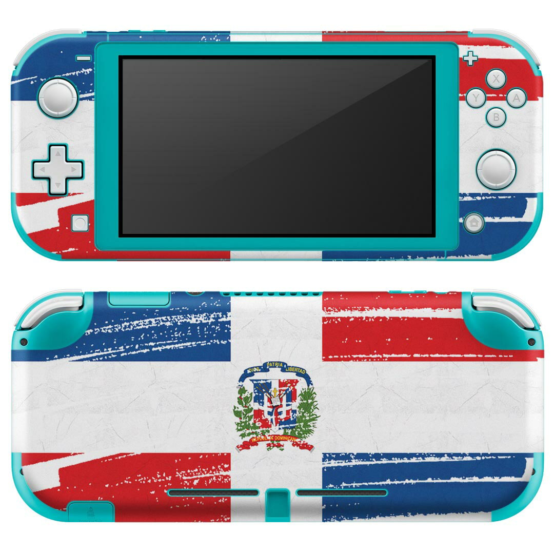 igsticker Nintendo Switch Lite 専用 デザインスキンシール 全面 ニンテンドー スイッチ ライト 専用 ゲーム機 カバー アクセサリー フィルム ステッカー エアフリー 018433 国旗 domician-republic ドミティアヌス共和国