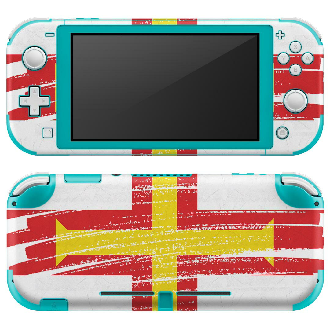 igsticker Nintendo Switch Lite 専用 デザインスキンシール 全面 ニンテンドー スイッチ ライト 専用 ゲーム機 カバー アクセサリー フィルム ステッカー エアフリー 018461 国旗 guernsey ガーンジー