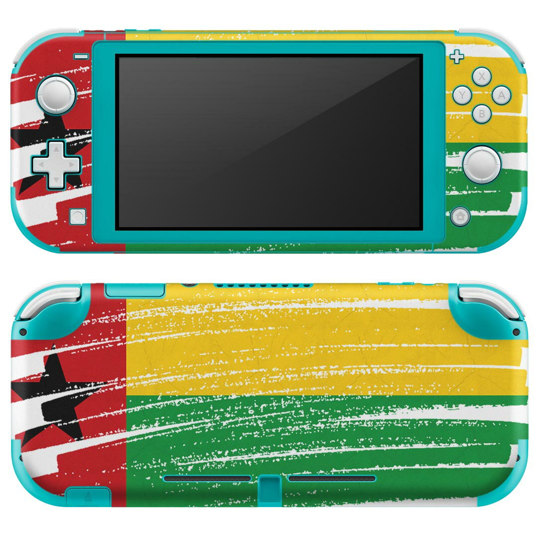 igsticker Nintendo Switch Lite 専用 デザインスキンシール 全面 ニンテンドー スイッチ ライト 専用 ゲーム機 カバー アクセサリー フィルム ステッカー エアフリー 018462 国旗 guinea-bissau ギニアビサウ
