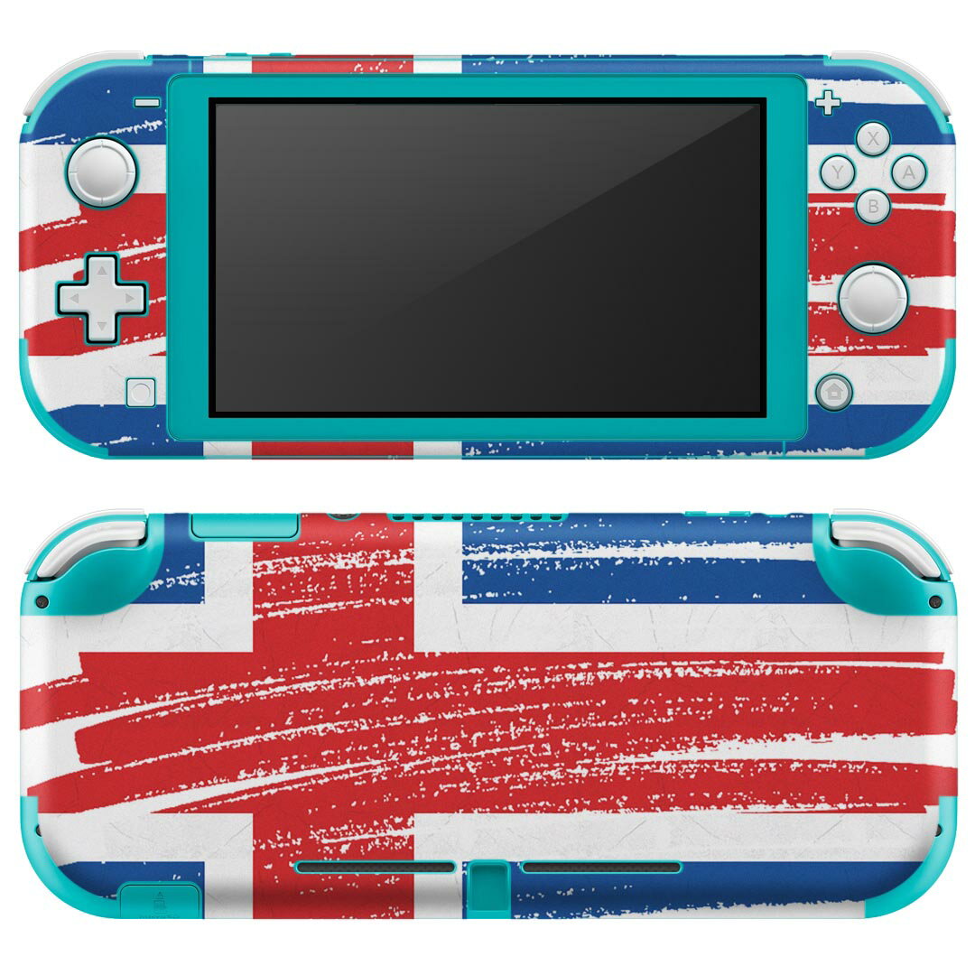 igsticker Nintendo Switch Lite 専用 デザインスキンシール 全面 ニンテンドー スイッチ ライト 専用 ゲーム機 カバー アクセサリー フィルム ステッカー エアフリー 018469 国旗 iceland アイスランド