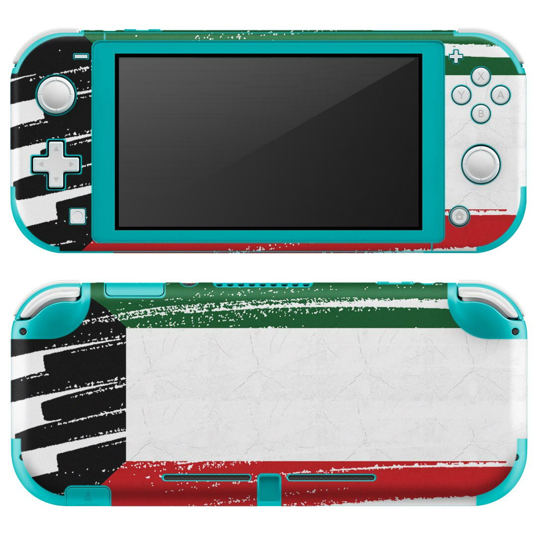 igsticker Nintendo Switch Lite 専用 デザインスキンシール 全面 ニンテンドー スイッチ ライト 専用 ゲーム機 カバー アクセサリー フィルム ステッカー エアフリー 018484 国旗 kuwait クウェート