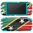 igsticker Nintendo Switch Lite 専用 デザインスキンシール 全面 ニンテンドー スイッチ ライト 専用 ゲーム機 カバー アクセサリー フィルム ステッカー エアフリー 018568 国旗 St-Kitts セントキッツ(2)