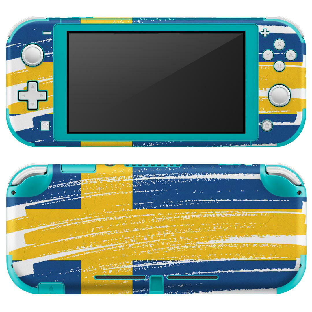 igsticker Nintendo Switch Lite 専用 デザインスキンシール 全面 ニンテンドー スイッチ ライト 専用 ゲーム機 カバー アクセサリー フィルム ステッカー エアフリー 018572 国旗 sweden スウェーデン