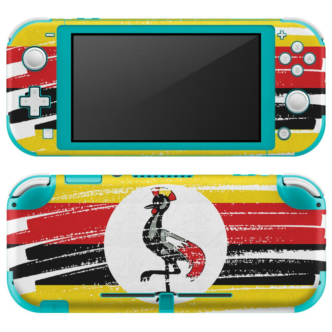 igsticker Nintendo Switch Lite 専用 デザインスキンシール 全面 ニンテンドー スイッチ ライト 専用 ゲーム機 カバー アクセサリー フィルム ステッカー エアフリー 018589 国旗 uganda ウガンダ