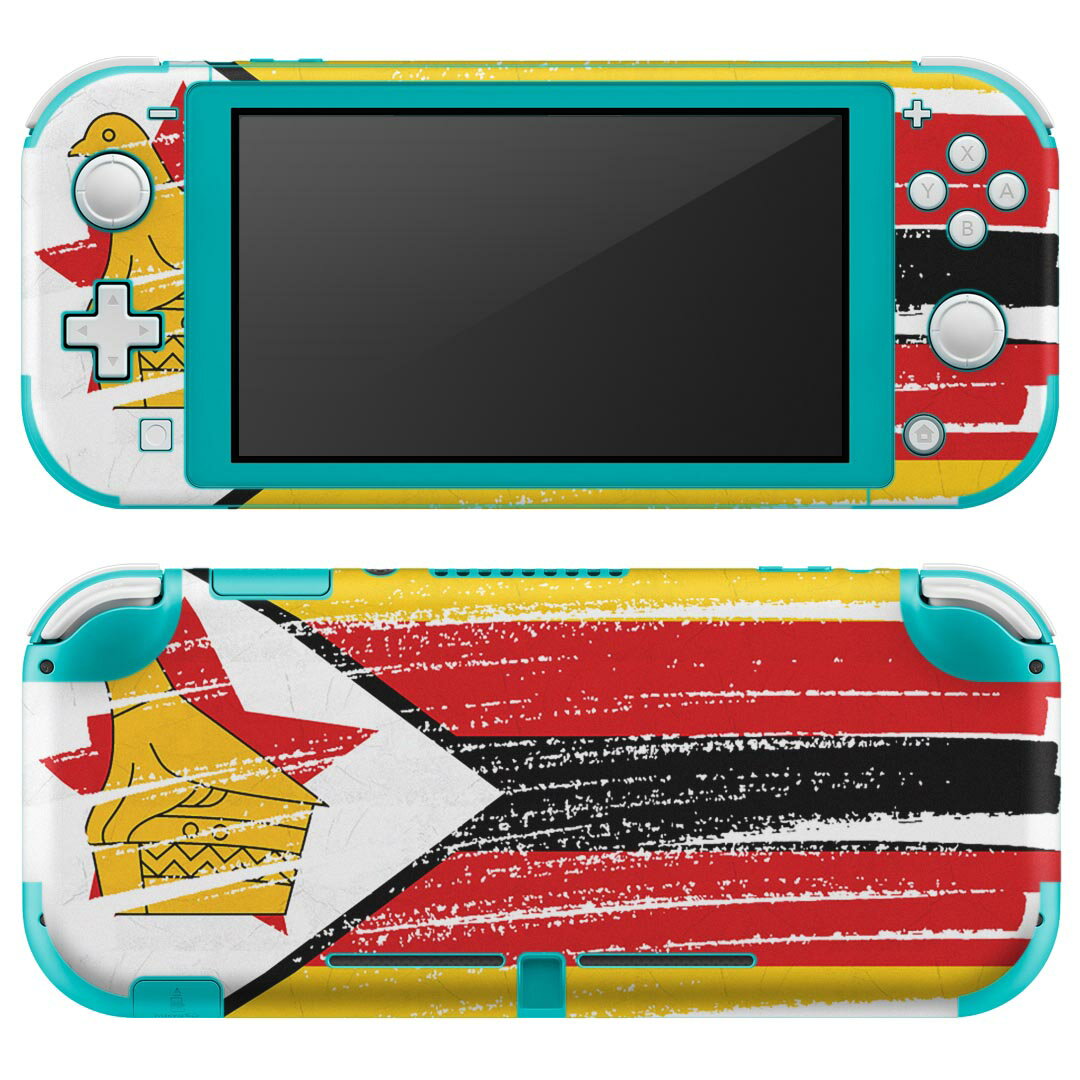 igsticker Nintendo Switch Lite 専用 デザインスキンシール 全面 ニンテンドー スイッチ ライト 専用 ゲーム機 カバー アクセサリー フィルム ステッカー エアフリー 018606 国旗 zimbabwe ジンバブエ