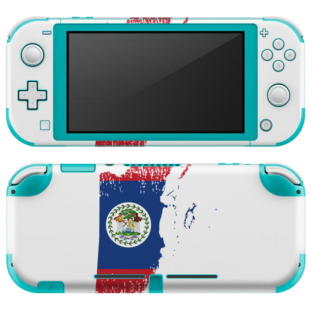 igsticker Nintendo Switch Lite 専用 デザインスキンシール 全面 ニンテンドー スイッチ ライト 専用 ゲーム機 カバー アクセサリー フィルム ステッカー エアフリー 018774 国旗 belize ベリーズ