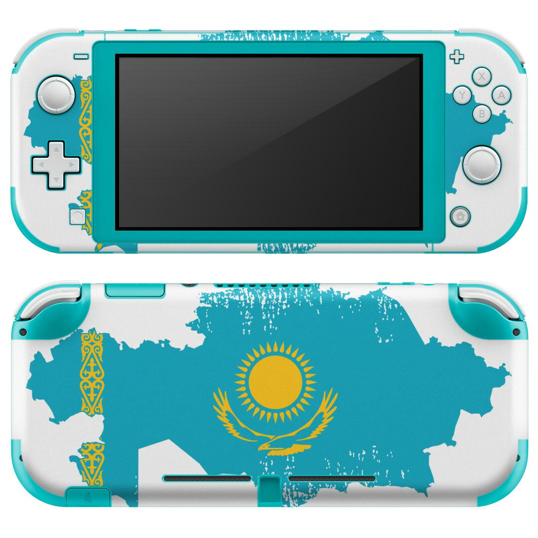 igsticker Nintendo Switch Lite 専用 デザインスキンシール 全面 ニンテンドー スイッチ ライト 専用 ゲーム機 カバー アクセサリー フィルム ステッカー エアフリー 018861 国旗 kazakhstan カザフスタン