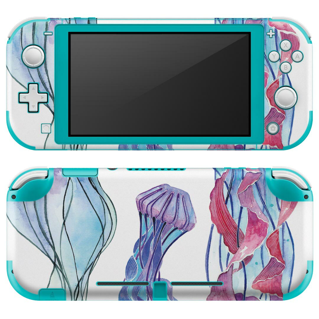 igsticker Nintendo Switch Lite 専用 デザインスキンシール 全面 ニンテンドー スイッチ ライト 専用 ゲーム機 カバー アクセサリー フィルム ステッカー エアフリー 018992 イラスト クラゲ