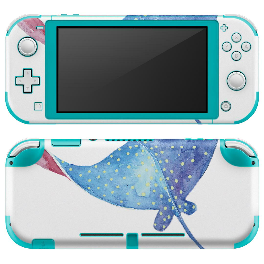igsticker Nintendo Switch Lite 専用 デザインスキンシール 全面 ニンテンドー スイッチ ライト 専用 ゲーム機 カバー アクセサリー フィルム ステッカー エアフリー 018994 イラスト エイ マンタ