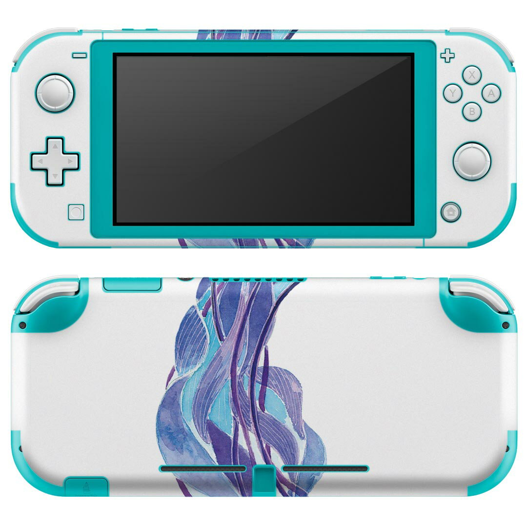 igsticker Nintendo Switch Lite 専用 デザインスキンシール 全面 ニンテンドー スイッチ ライト 専用 ゲーム機 カバー アクセサリー フィルム ステッカー エアフリー 018998 イラスト クラゲ