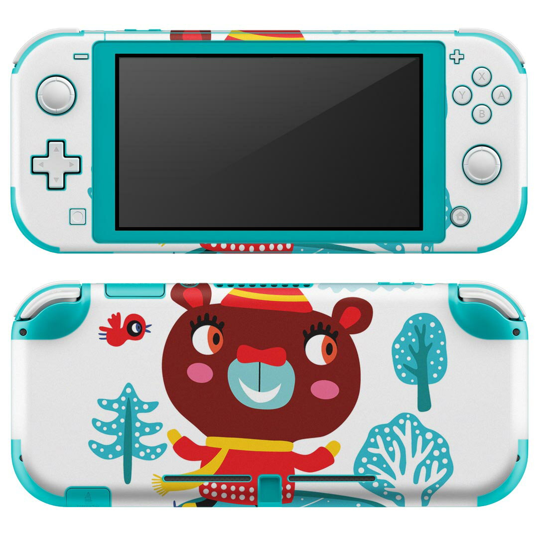 igsticker Nintendo Switch Lite 専用 デザインスキンシール 全面 ニンテンドー スイッチ ライト 専用 ゲーム機 カバー アクセサリー フィルム ステッカー エアフリー 019056 イラスト アニマル キッズ