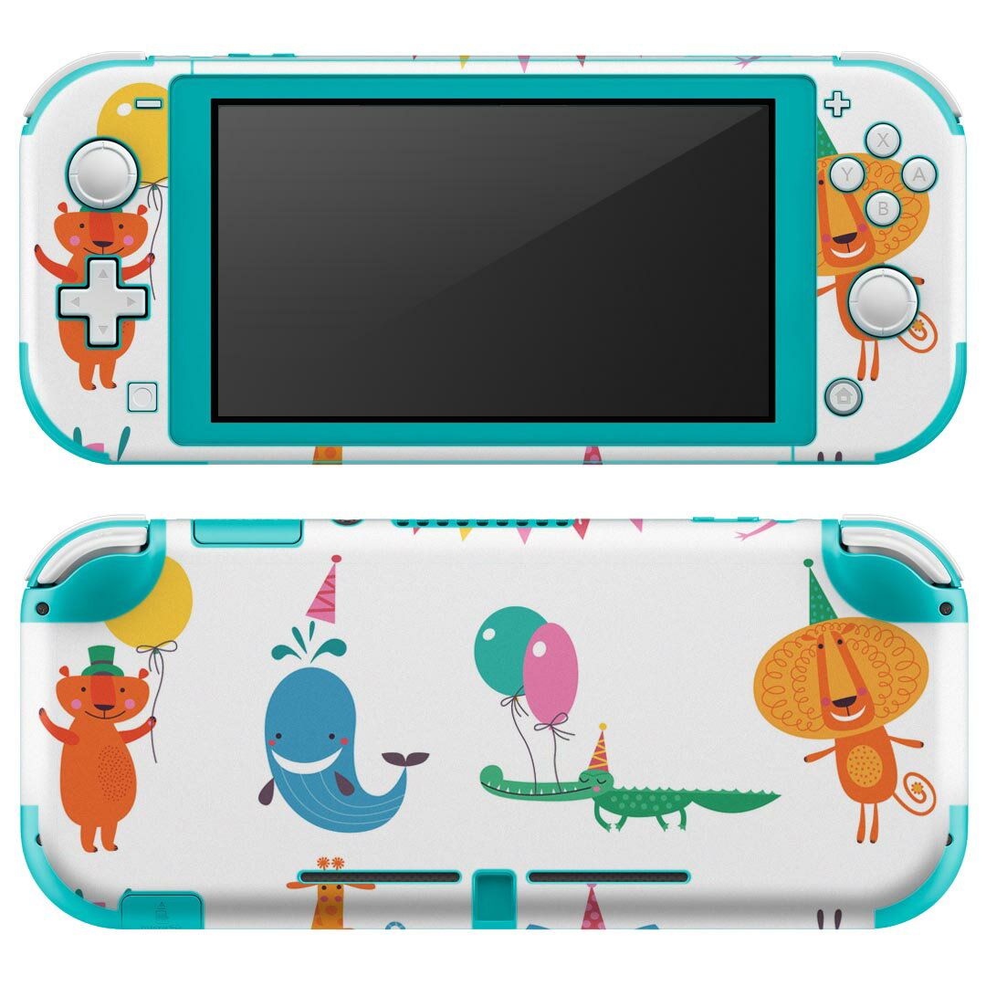 igsticker Nintendo Switch Lite 専用 デザインスキンシール 全面 ニンテンドー スイッチ ライト 専用 ゲーム機 カバー アクセサリー フィルム ステッカー エアフリー 019076 イラスト アニマル キッズ