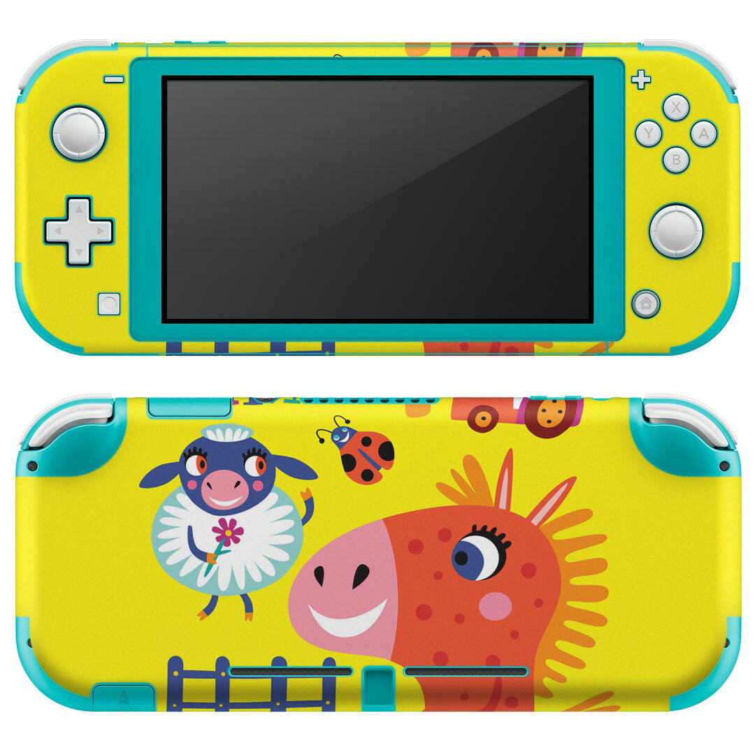 製品名 Nintendo Switch Lite専用 デザインスキンシール セット内容 Nintendo Switch Lite本体用スキンシール（裏表）各1枚 ※液晶側シールは2パーツに分かれていますニンテンドースイッチライト専用です。据え置き機のSwitch本体やJoyコンには対応していません。 商品特徴 3M社製の再剥離性シートを素材に採用し、細かな位置調整がしやすく貼り直しが容易です。また、エアフリーでもありますので気泡が簡単に逃げるので、キレイに貼ることができます。専用の業務プリンターを使い、商品画像と遜色のない美しい印刷仕上がり。 注意事項 画像はサンプルですので、ご覧の環境によっては多少色味に違いを感じる場合がございます。 イメージと違った、モニターと色味が異なるという理由での交換や返金はご対応出来かねます。スキンシールのみの販売で、ニンテンドースイッチ本体などは付属しません。シワができた場合、ドライヤーなどで軽く温め、外側に向けてシワを伸ばすように貼ってください。初回貼付時の位置調整や貼り直しは可能ですが、しっかりと押し付けて接着させた後の再剥離、再利用は保証しておりません。また接着部に油分や汚れが付着しますと角の部分は剥がれやすくなりますので、貼付時はあまり触れないようにご注意ください。無地のセミグロスシートにデザインをプリントした商品で、デコなどの加工はございません。 凹凸や光沢があるように見えたり布地や金属を素材にしたように見える商品もありますが、デザインの図版によるものです。印刷時に微妙な画像のズレが生じる場合がございます。ご注文後に1点1点制作する受注生産品の為、不良品以外のご返品や交換は固くお断りします。 商品発送 完全受注生産のハンドメイド商品となりますので、既製品と比べて発送までお時間を頂いています。 基本的に決済確認後2?3営業日、最大で10営業日での発送となります。繁忙期や休業日明けの場合はさらに時間がかかる場合があります。 その際には別途メールにてご連絡致します。メール便の場合、発送日から到着までに2?4日ほどかかる場合が多く、紛失などの保障もご対応できかねます。あらかじめご了承下さい。