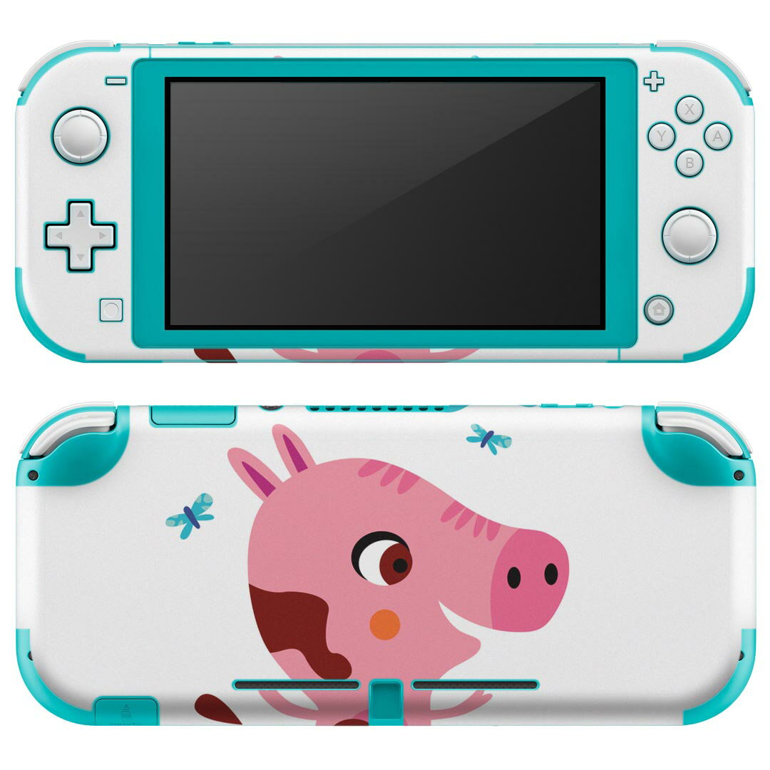 igsticker Nintendo Switch Lite 専用 デザインスキンシール 全面 ニンテンドー スイッチ ライト 専用 ゲーム機 カバー アクセサリー フィルム ステッカー エアフリー 019092 イラスト アニマル キッズ