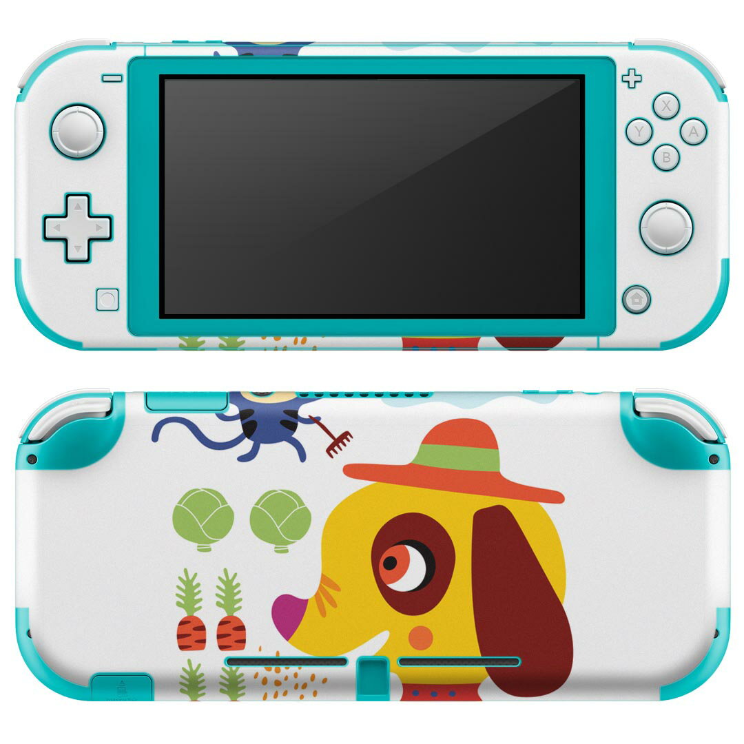 igsticker Nintendo Switch Lite 専用 デザインスキンシール 全面 ニンテンドー スイッチ ライト 専用 ゲーム機 カバー アクセサリー フィルム ステッカー エアフリー 019094 イラスト アニマル キッズ