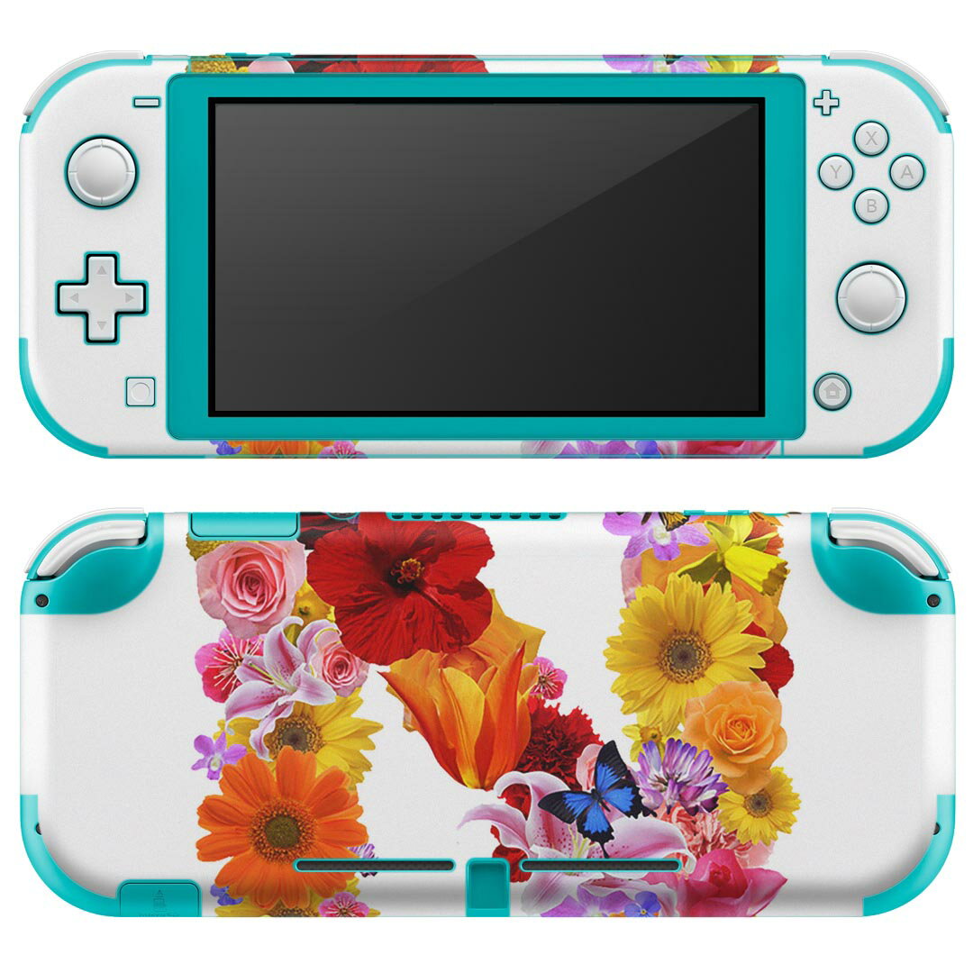 igsticker Nintendo Switch Lite 専用 デザインスキンシール 全面 ニンテンドー スイッチ ライト 専用 ゲーム機 カバー アクセサリー フィルム ステッカー エアフリー 019319 フォント 文字 n アルファベット